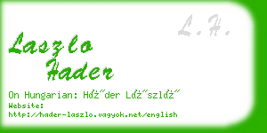 laszlo hader business card